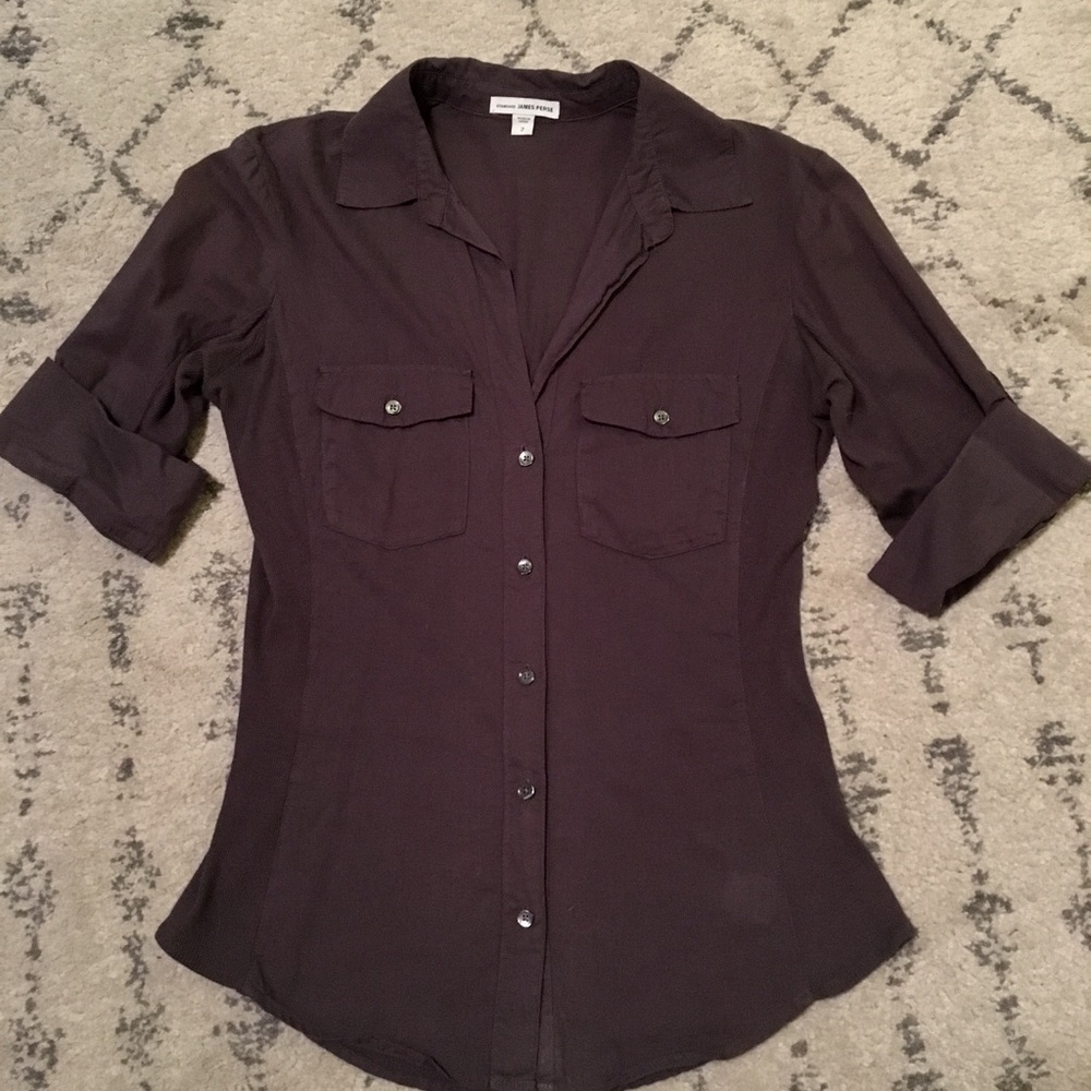James Perse Contrast Panel Button Down
